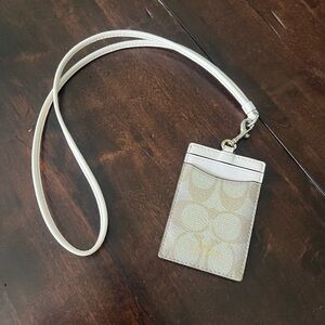 Gold and cream Coach Lanyard